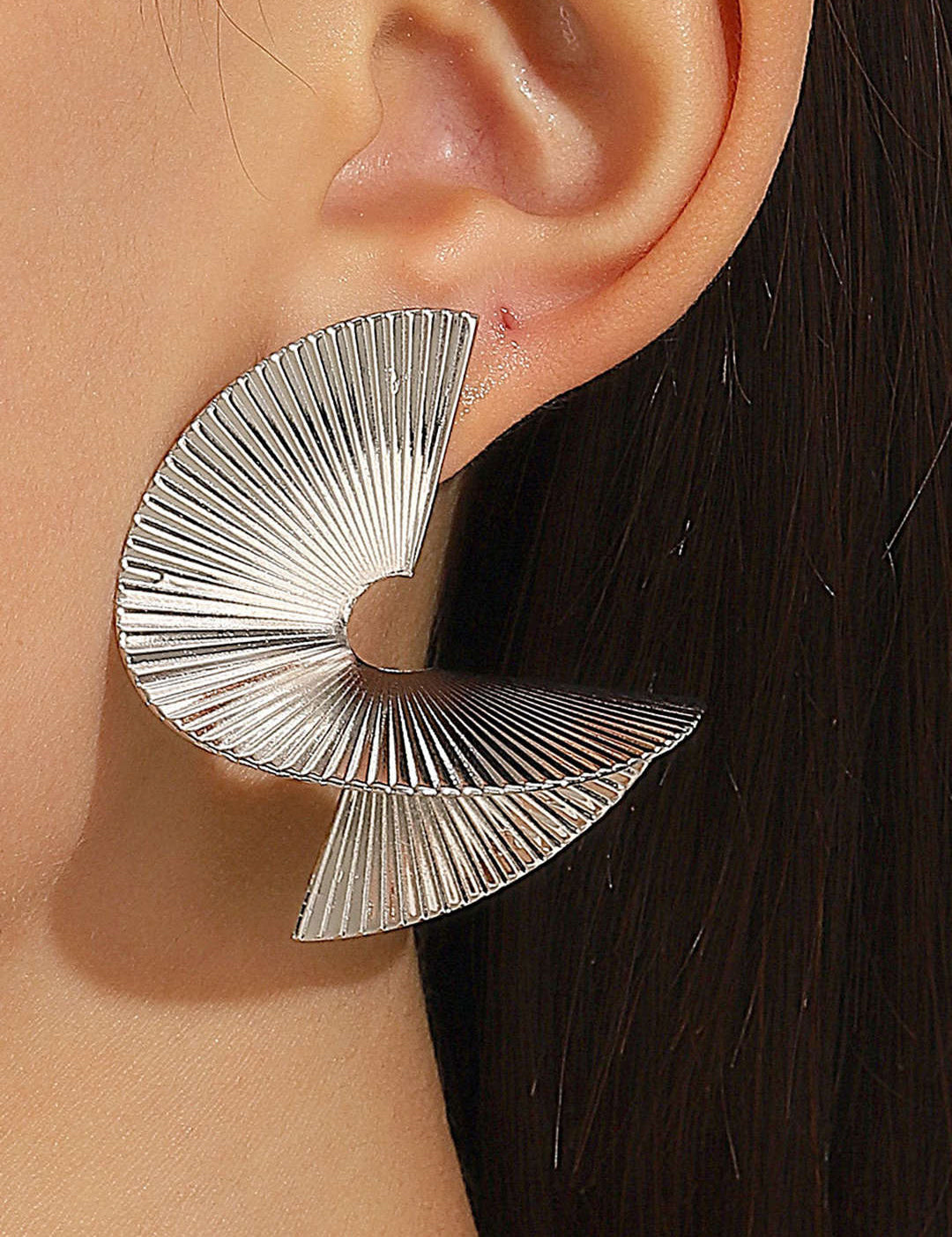 Pendientes de Metal Plisado