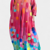 Anne Vestido Largo Colorido con Escote en V