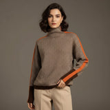 Pina - Jersey de cuello alto Herringbone Luxe