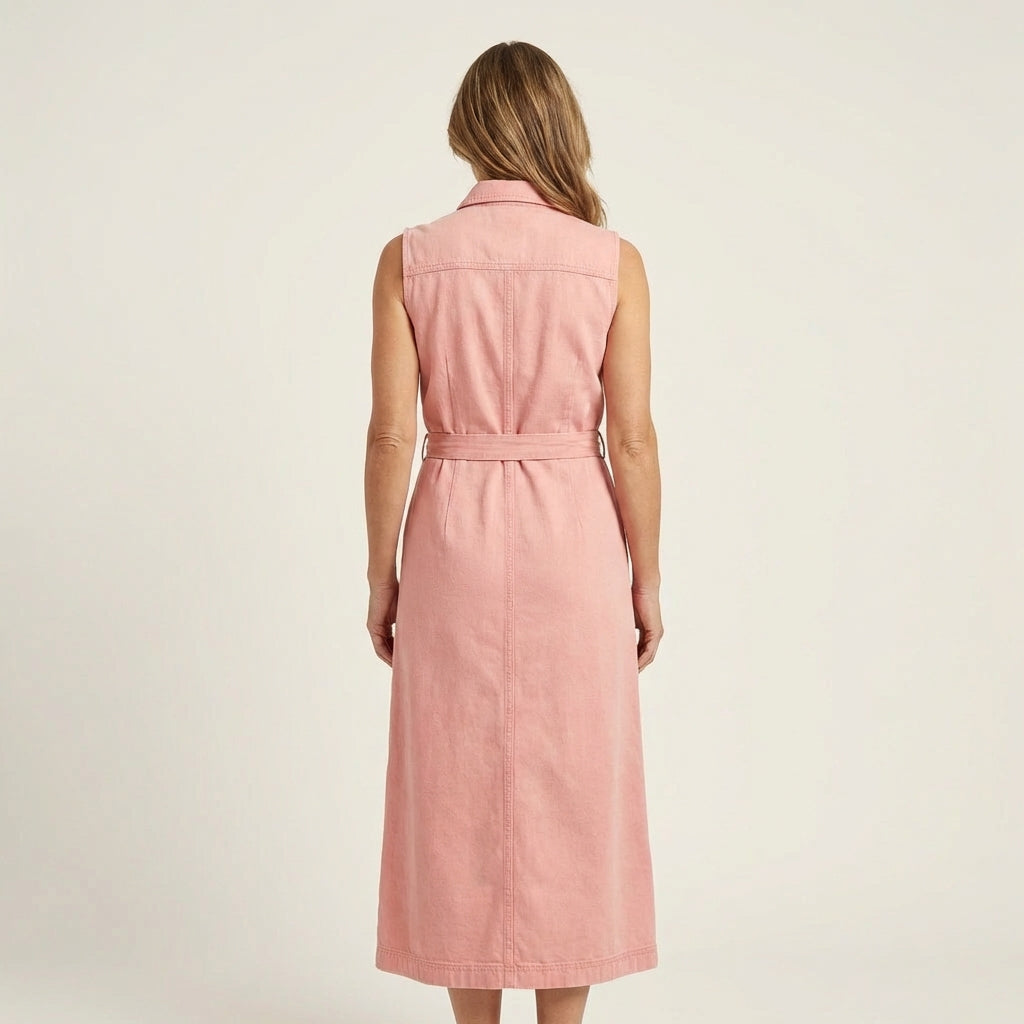 Vestido maxi vaquero Georgina, detalle del tejido