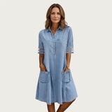 Vestido camisero vaquero desgastado Maitane, vista frontal