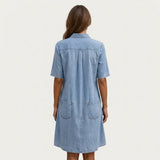 Vestido camisero vaquero desgastado Maitane, vista posterior