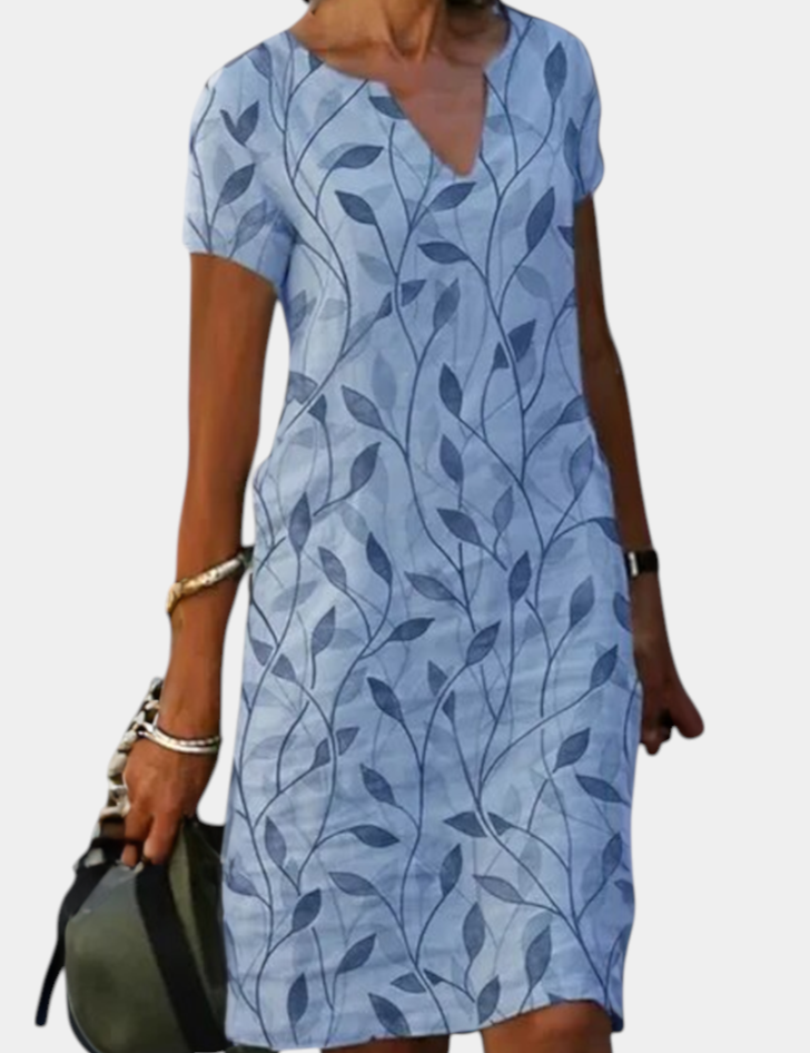 Elowen Vestido de Cambio con Estampado Casual y Escote en V
