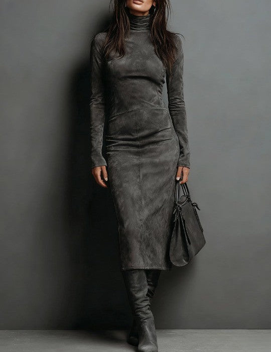 Lorena | Vestido midi largo marrón