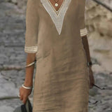 Camila - Vestido casual de algodón y lino