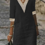 Camila - Vestido casual de algodón y lino