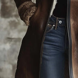 ABRIGO VINTAGE CUELLO LAMBSKIN CONTRASTE