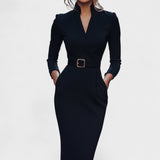 Inês - Vestido elegante con cinturón