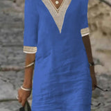 Camila - Vestido casual de algodón y lino