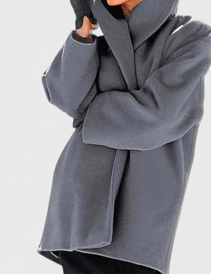 Abrigo Oversized de Mezcla de Lana Harper con Solapa Ancha