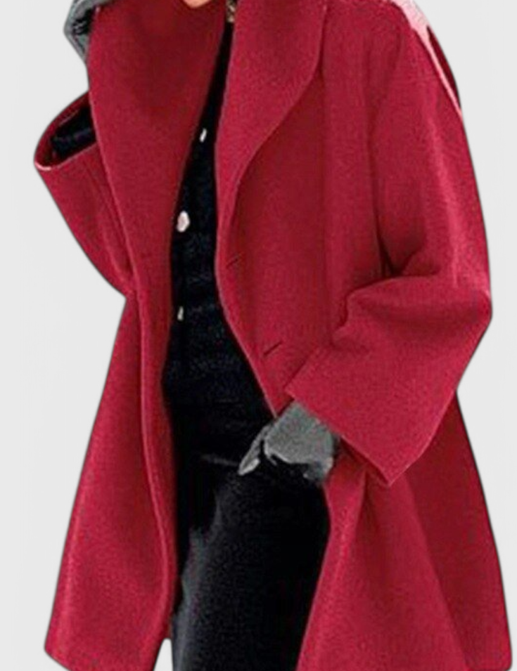 Abrigo Oversized de Mezcla de Lana Harper con Solapa Ancha