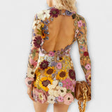 Dolores - Vestido con estampado floral 3D