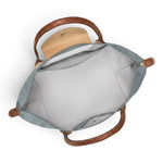 Bolso shopper plegable Amaya, gris claro, detalle del material