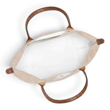 Bolso shopper plegable Claudia, crema, detalle del material
