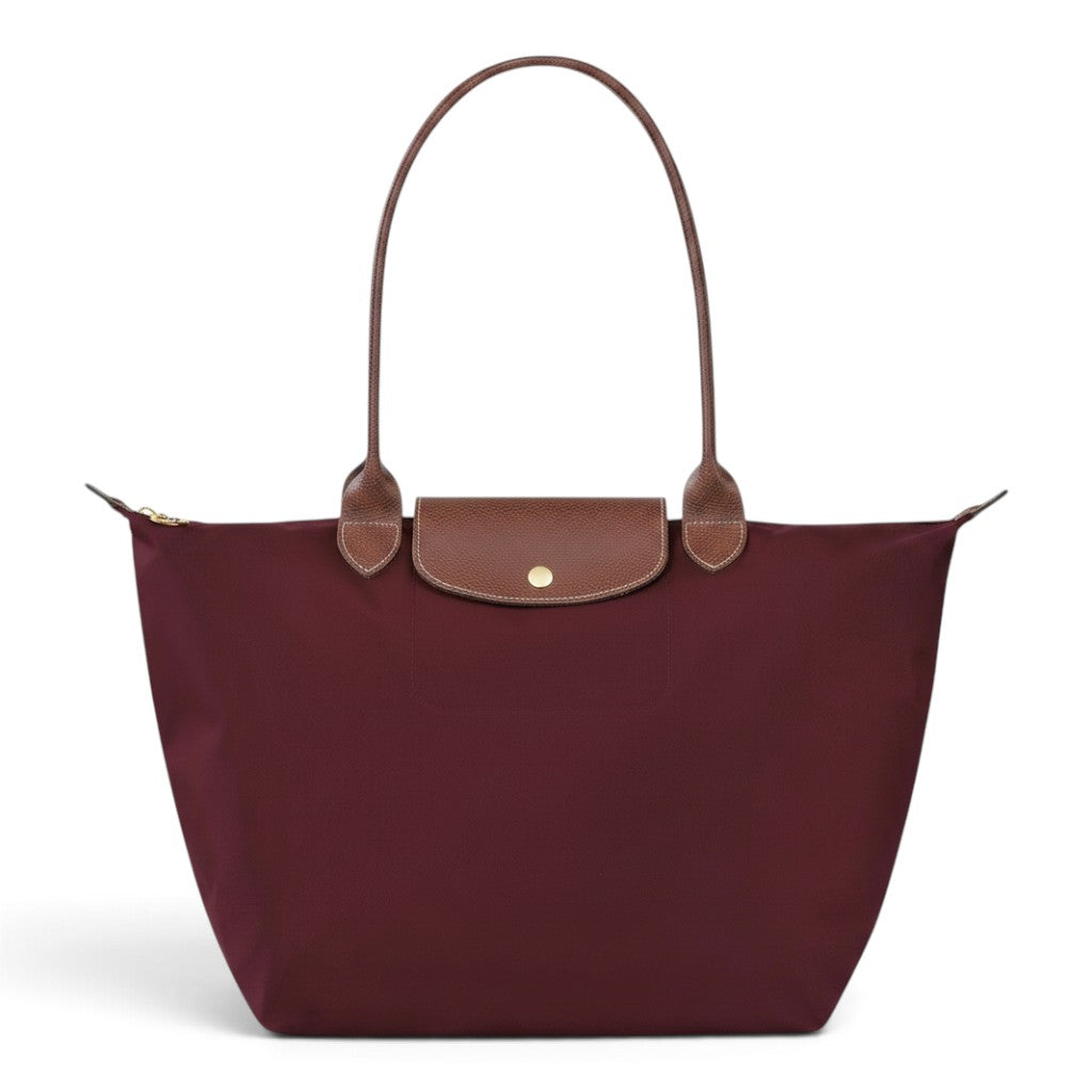 Bolso shopper plegable Alazne, burdeos, vista frontal