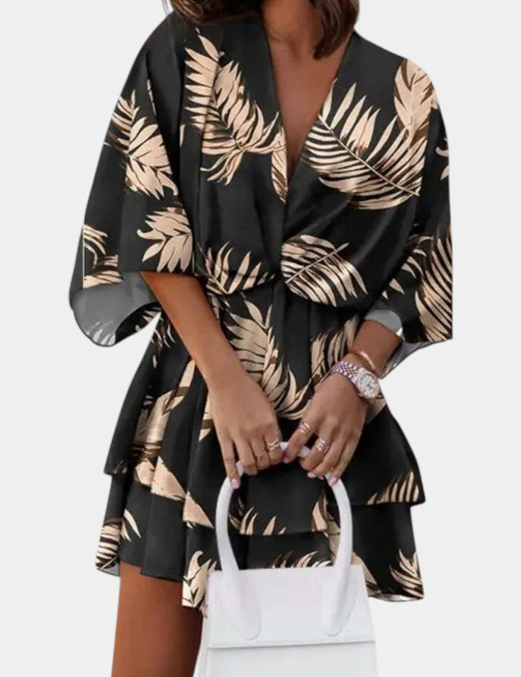 Eliza Vestido Mini con Nudo Frontal y Volantes