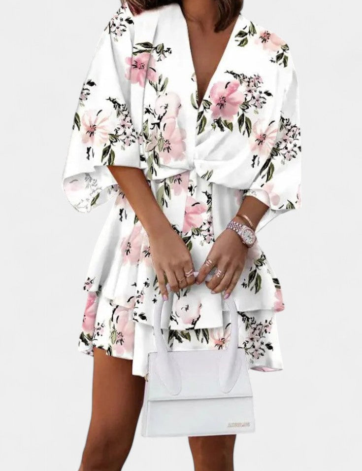 Eliza Vestido Mini con Nudo Frontal y Volantes