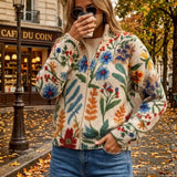 Birgit™ | Chaqueta de punto con estampado botánico de flores