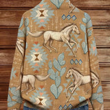 Brigitte™ | Chaqueta de punto con motivo de caballos y cactus