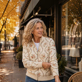 Ingrid™ | Chaqueta de punto con delicadas enredaderas de flores