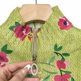 Elke™ | Chaqueta de punto verde con estampado de flores