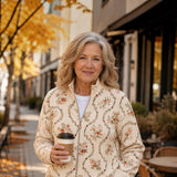 Ingrid™ | Chaqueta de punto con delicadas enredaderas de flores