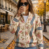 Sabine™ | Chaqueta de punto con patrón de rosas