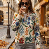 Birgit™ | Chaqueta de punto con estampado botánico de flores