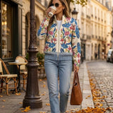 Birgit™ | Chaqueta de punto con estampado botánico de flores