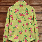 Elke™ | Chaqueta de punto verde con estampado de flores
