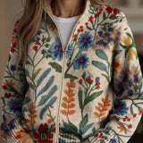 Birgit™ | Chaqueta de punto con estampado botánico de flores