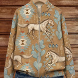 Brigitte™ | Chaqueta de punto con motivo de caballos y cactus