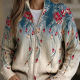 Martina™ | Chaqueta de punto con motivo de pluma de pavo real