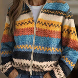 Karin™ | Chaqueta de punto con patrón de zigzag colorido