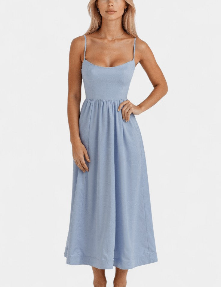 Marvelle Vestido Midi Flowy Sin Mangas