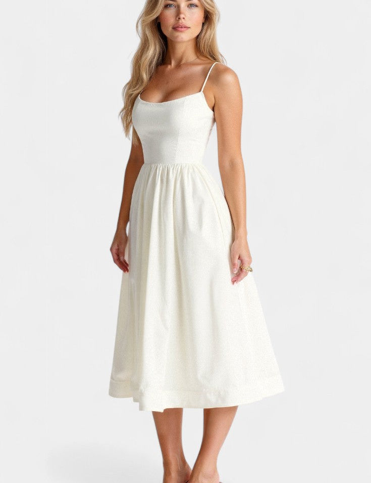 Marvelle Vestido Midi Flowy Sin Mangas