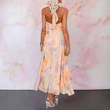 ESTHER | Vestido Halter de Estilo Acuarela