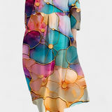 Anne Vestido Largo Colorido con Escote en V