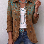 Chaqueta de volantes con estampado paisley Teresita, vista frontal