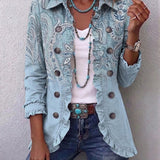 Chaqueta de volantes con estampado paisley vintage Isabel, vista frontal
