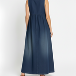 Vestido largo vaquero lavado con algodón suave Iratxe, detalle 1
