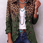 Blazer de volantes en degradado de leopardo Emma, detalle 3