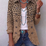 Chaqueta vintage de leopardo con volantes Mía, vista frontal