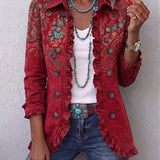 Chaqueta bohemia de volantes paisley Zoraida, vista frontal