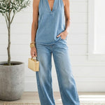 Conjunto vaquero de efecto lavado suave Hortensia, conjunto completo