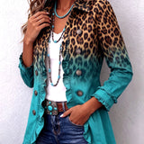 Blazer de volantes en degradado de leopardo Emma, vista posterior