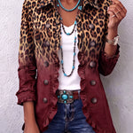 Blazer de volantes en degradado de leopardo Emma, detalle 1