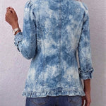 Chaqueta vintage botánica boho con volantes Sofía, vista posterior
