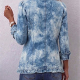 Chaqueta vintage botánica boho con volantes Sofía, vista posterior