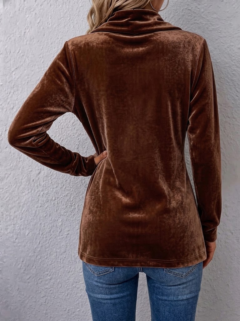 Chaqueta abierta de manga larga con botón vintage Leocadia, vista posterior